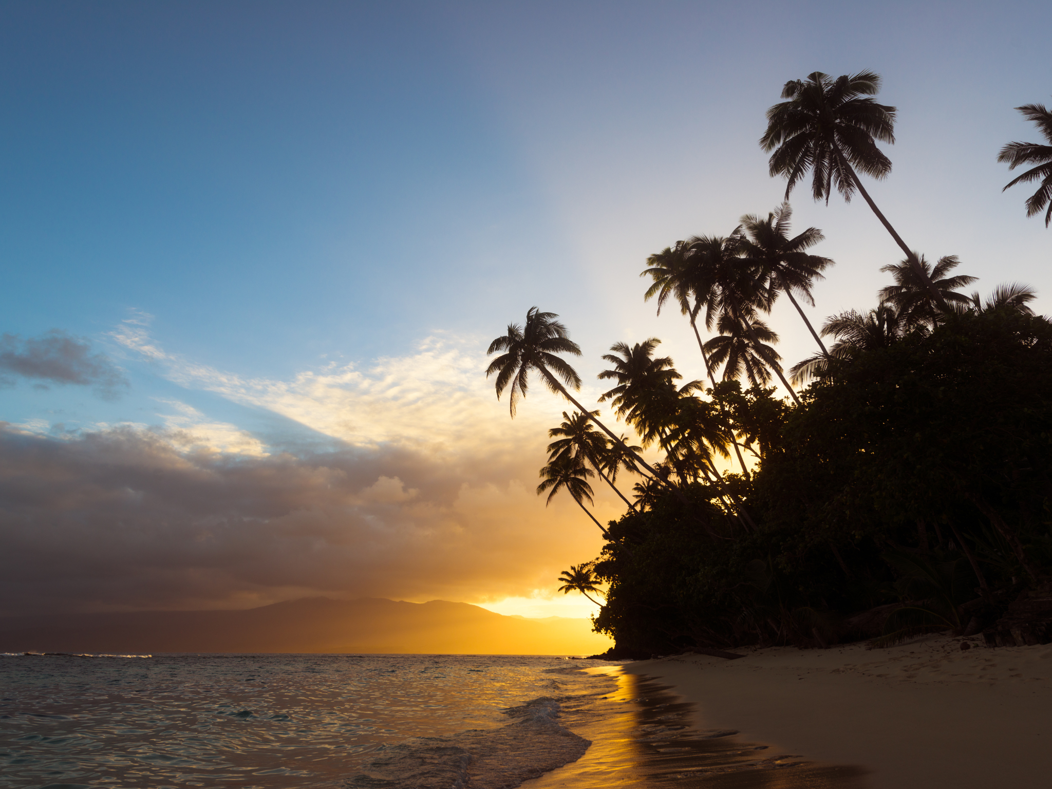 Northeast Fiji at sunset.