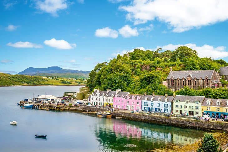 A sunny day in Portree, Isle of Skye, Greenland